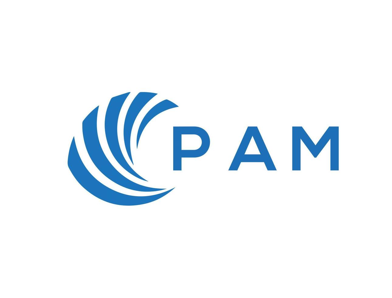 pam lettre logo conception sur blanc Contexte. pam Créatif cercle lettre logo concept. pam lettre conception. vecteur