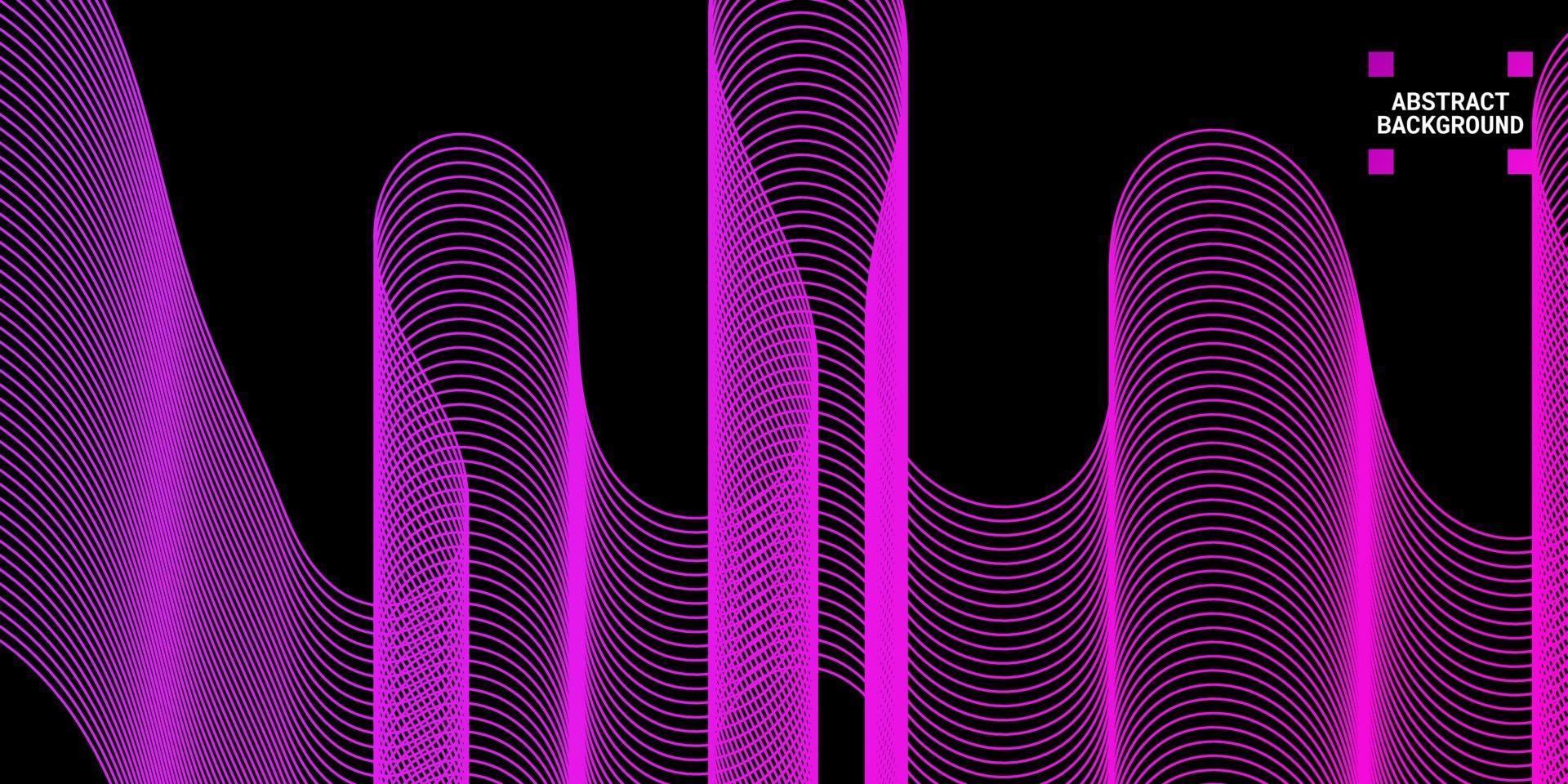 abstrait moderne avec des lignes ondulées en dégradés violets vecteur