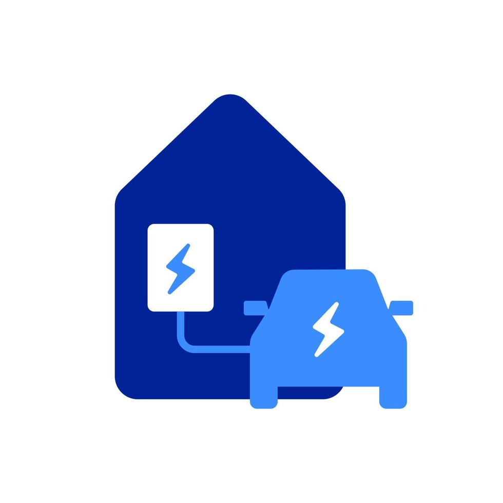 icône de chargeur mural de voiture électrique sur fond blanc. solution  d'alimentation pour véhicule à batterie électrique. signe de chargeur mural  domestique. style plat. 18838706 Art vectoriel chez Vecteezy