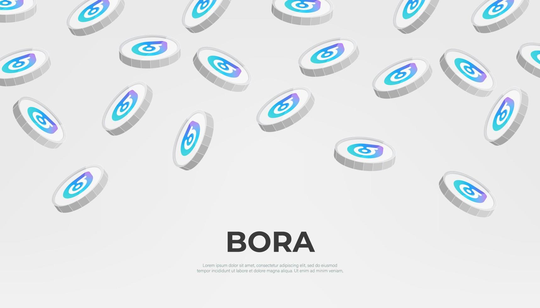 bora pièce de monnaie chute de le ciel. bora crypto-monnaie concept bannière Contexte. vecteur