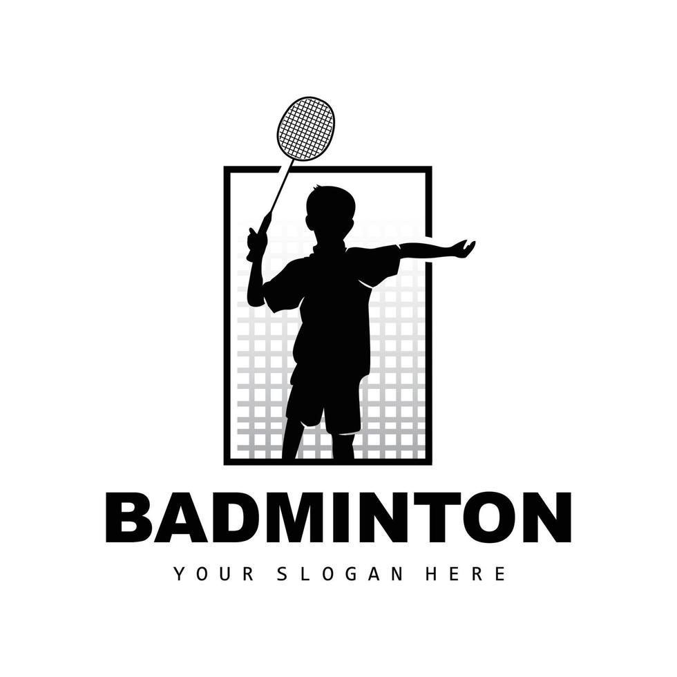 badminton logo, sport branche conception, vecteur abstrait badminton joueurs silhouette collection