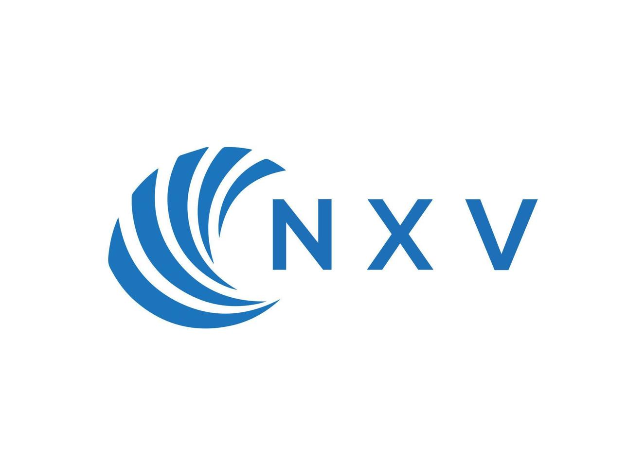 nxv lettre logo conception sur blanc Contexte. nxv Créatif cercle lettre logo concept. nxv lettre conception. vecteur