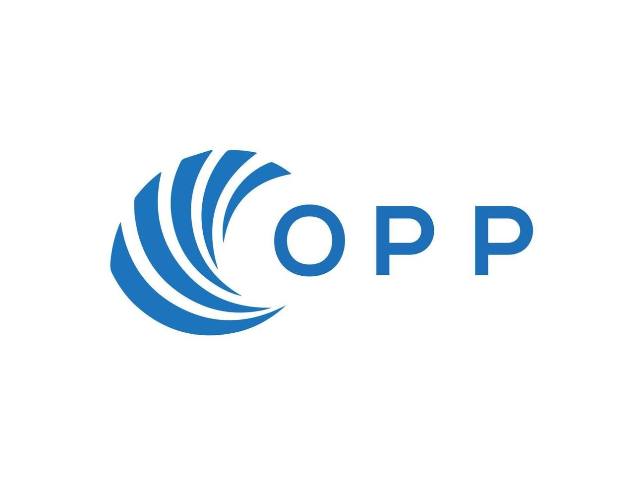 opp lettre logo conception sur blanc Contexte. opp Créatif cercle lettre logo concept. opp lettre conception. vecteur