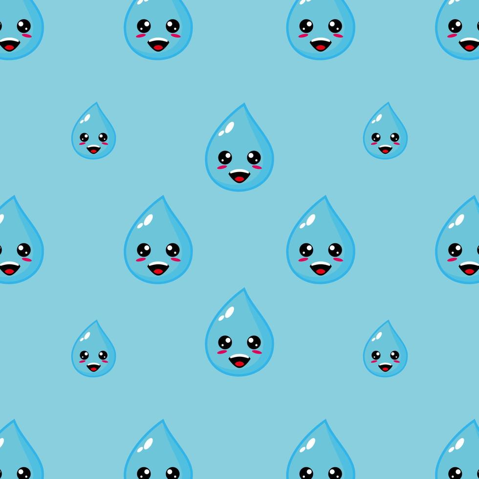 jolie goutte d'eau aqua drôle sur fond bleu. vecteur dessin animé kawaii personnage illustration design