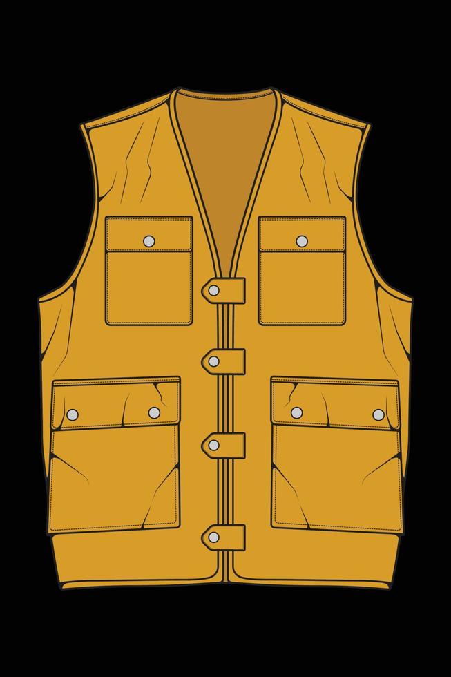 vecteur de coloration de sac de gilet de poitrine, sac de gilet de poitrine dans un style de croquis, illustration vectorielle.