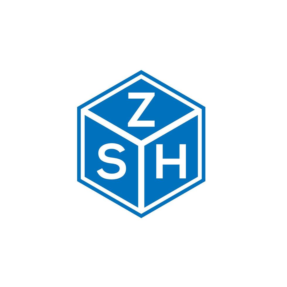 création de logo de lettre zsh sur fond blanc. concept de logo de lettre initiales créatives zsh. conception de lettre zsh. vecteur