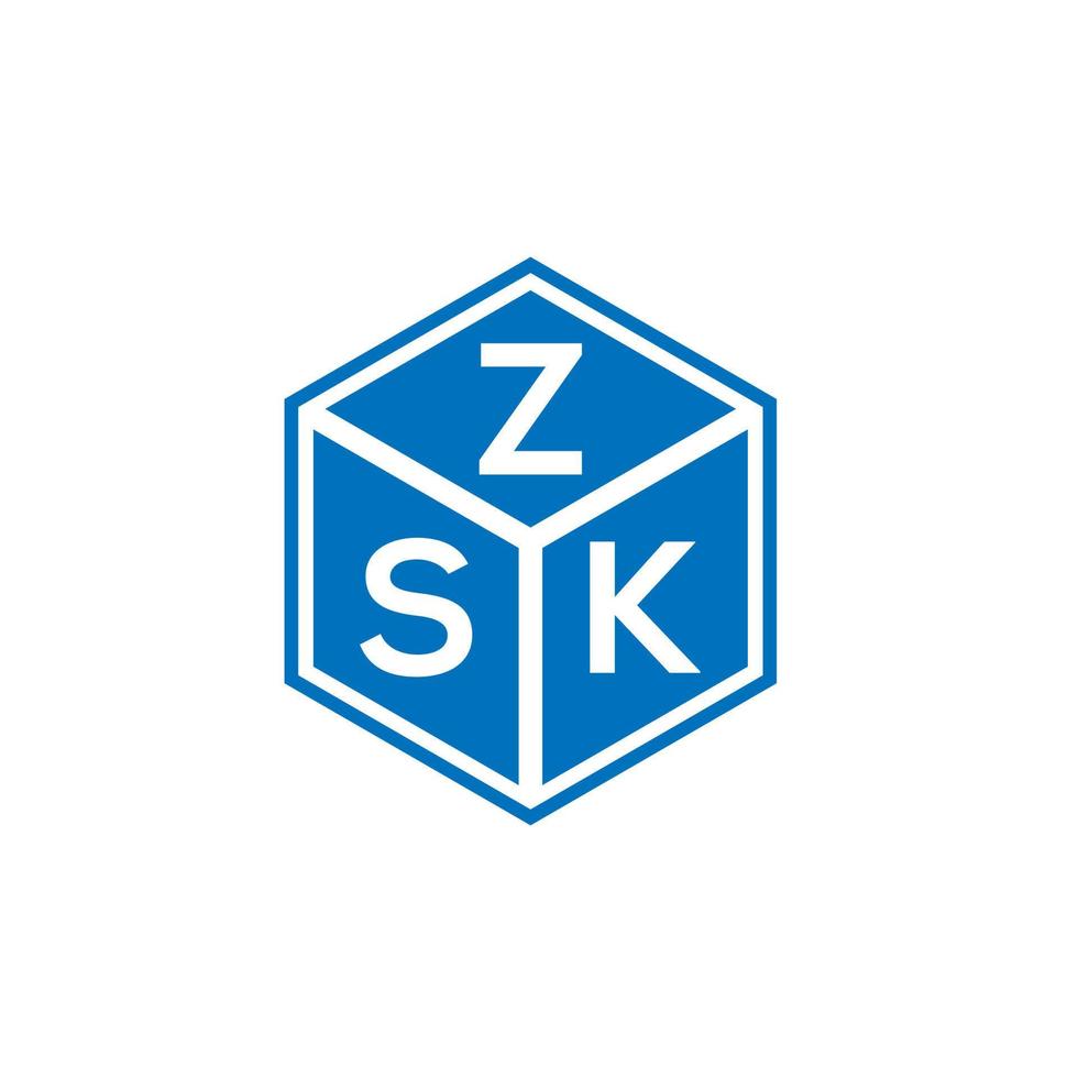 création de logo de lettre zsk sur fond blanc. concept de logo de lettre initiales créatives zsk. conception de lettre zsk. vecteur