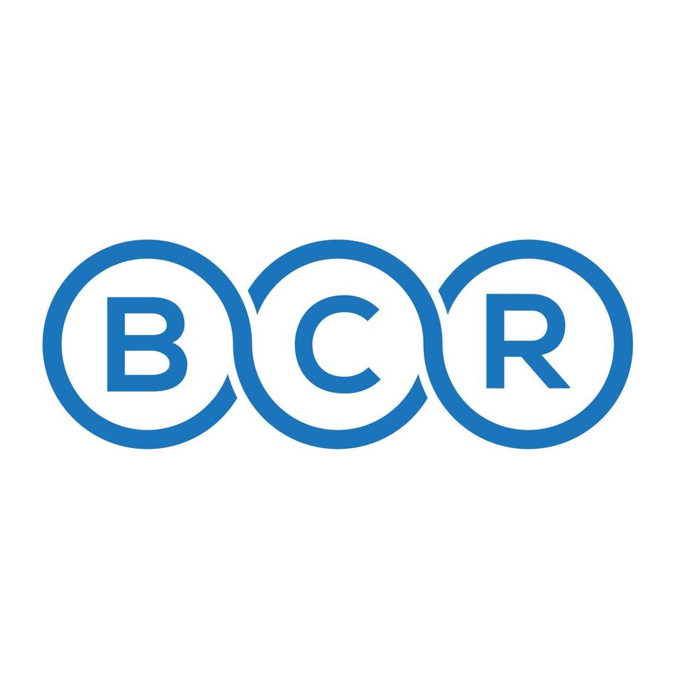 création de logo de lettre bcr sur fond blanc. concept de logo de lettre initiales créatives bcr. conception de lettre bcr. vecteur