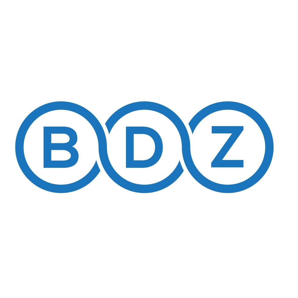 création de logo de lettre bdz sur fond blanc. concept de logo de lettre initiales créatives bdz. conception de lettre bdz. vecteur