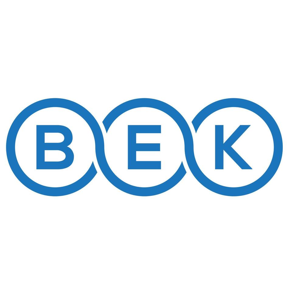 création de logo de lettre bek sur fond blanc. bek creative initiales lettre logo concept. conception de lettre bek. vecteur