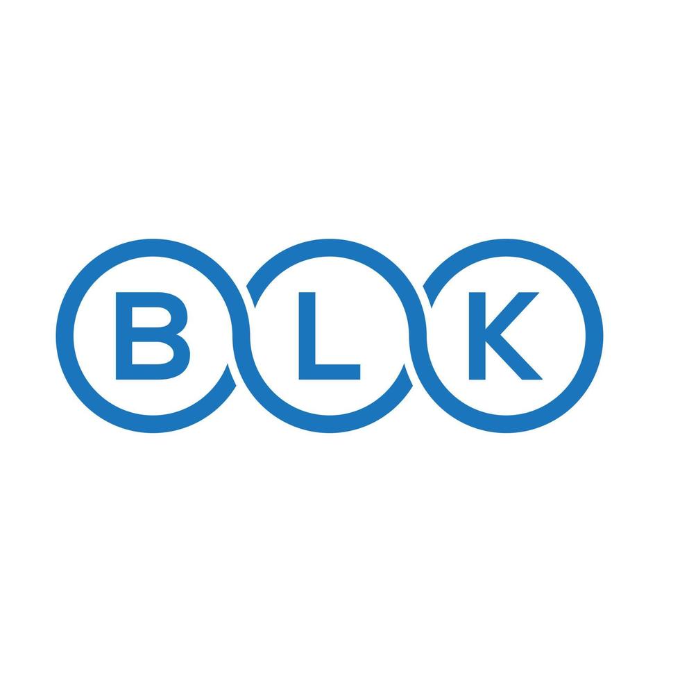 création de logo de lettre blk sur fond blanc. concept de logo de lettre initiales créatives blk. conception de lettre noire. vecteur