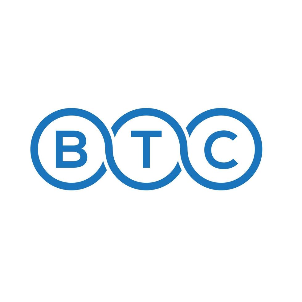 création de logo de lettre btc sur fond blanc. concept de logo de lettre initiales créatives btc. conception de lettre btc. vecteur