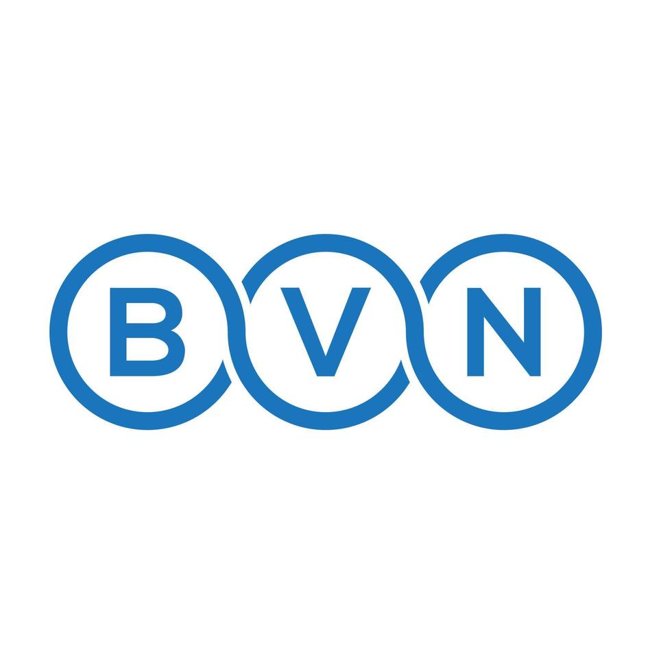 création de logo de lettre bvn sur fond blanc. concept de logo de lettre initiales créatives bvn. conception de lettre bvn. vecteur