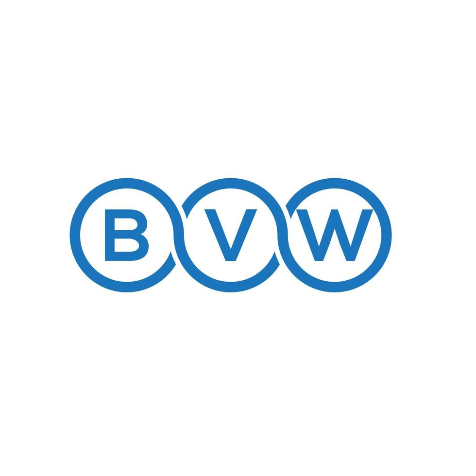 création de logo de lettre bvw sur fond blanc. concept de logo de lettre initiales créatives bvw. conception de lettre bvw. vecteur