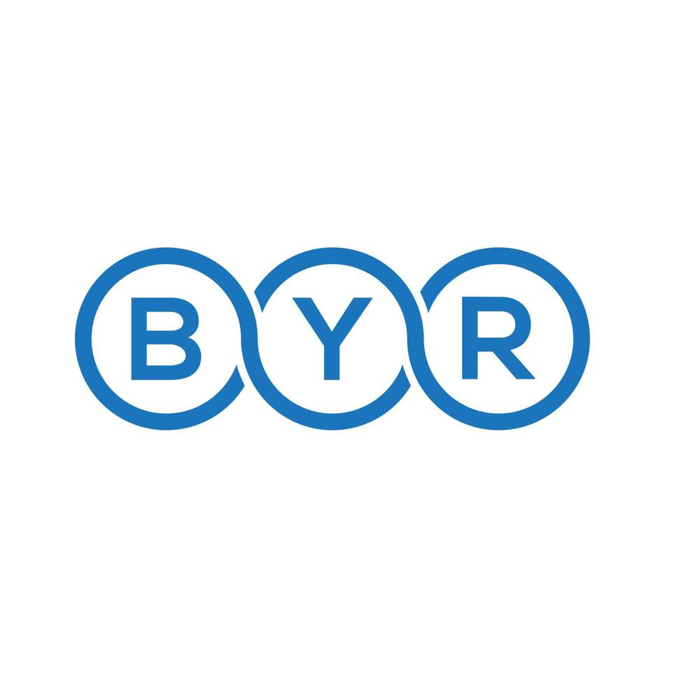 création de logo de lettre byr sur fond blanc. byr concept de logo de lettre initiales créatives. conception de lettre byr. vecteur