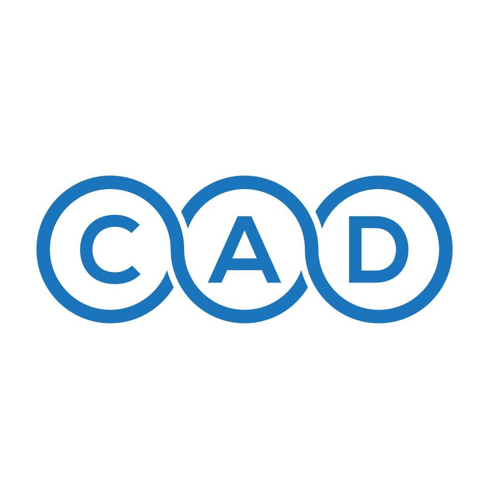 création de logo de lettre cad sur fond blanc. concept de logo de lettre initiales créatives cad. conception de lettre cao. vecteur