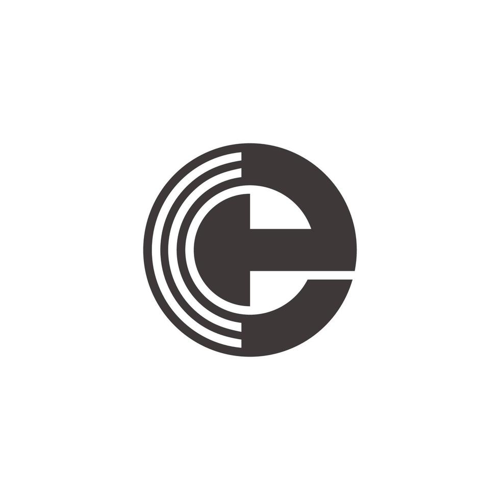 lettre e géométrique cercle signal rayures forme logo vecteur