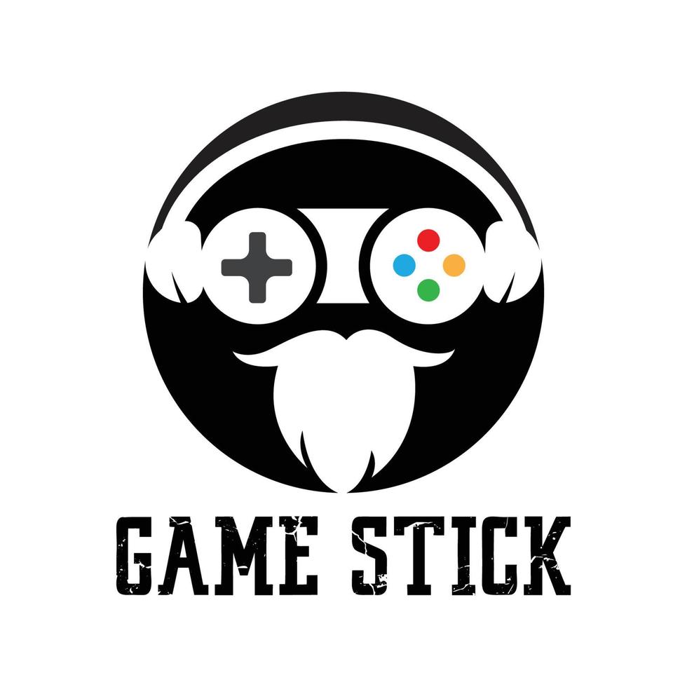 logo vectoriel d'icône de bâton de jeu gratuit simple et cool