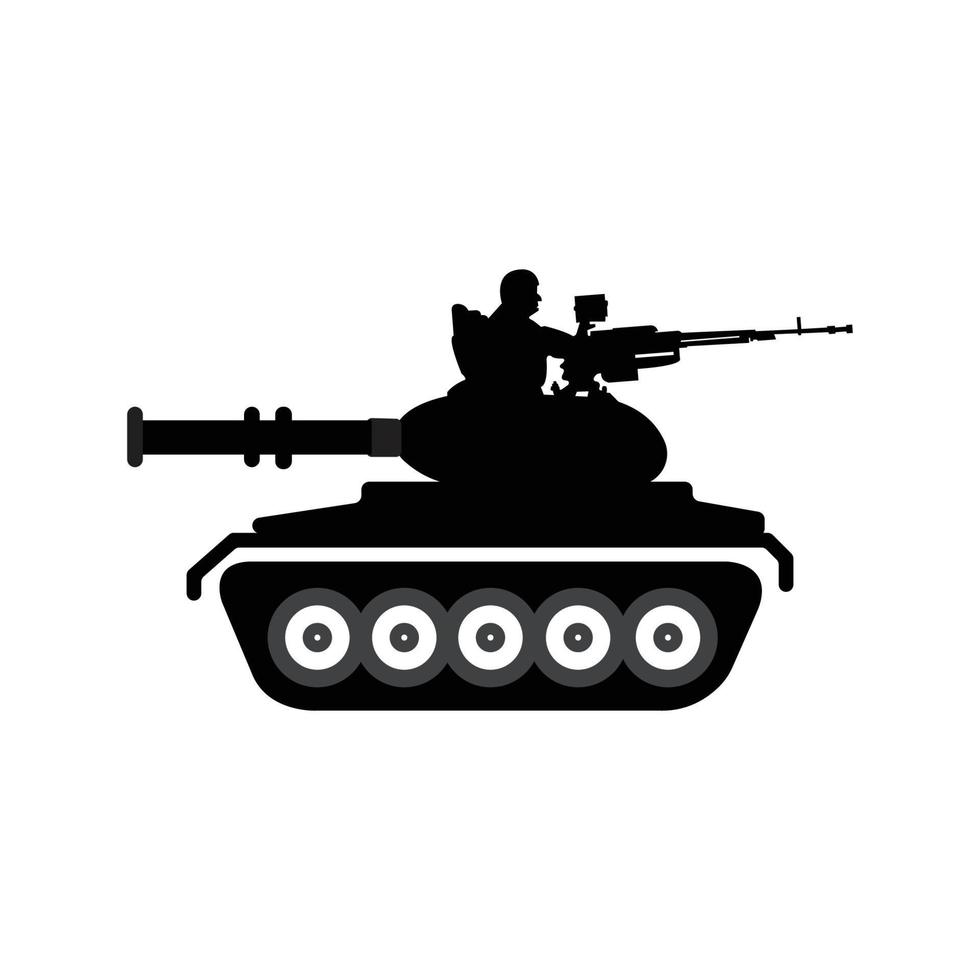Facile militaire bataille réservoir icône vecteur logo