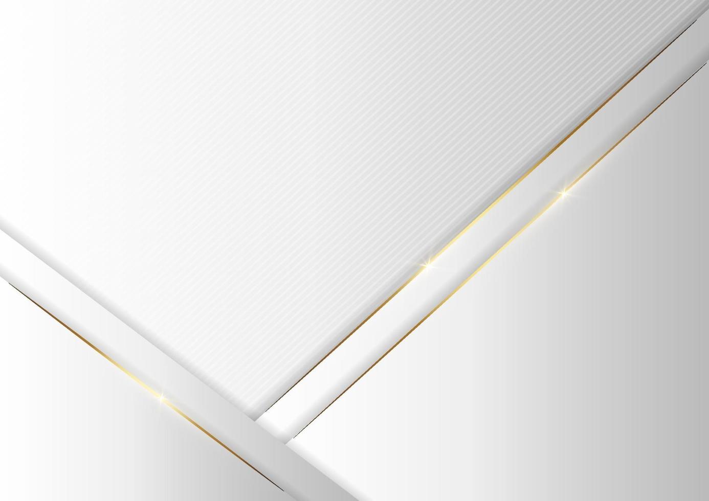 fond abstrait triangle blanc et gris avec luxe de ligne dorée. vecteur