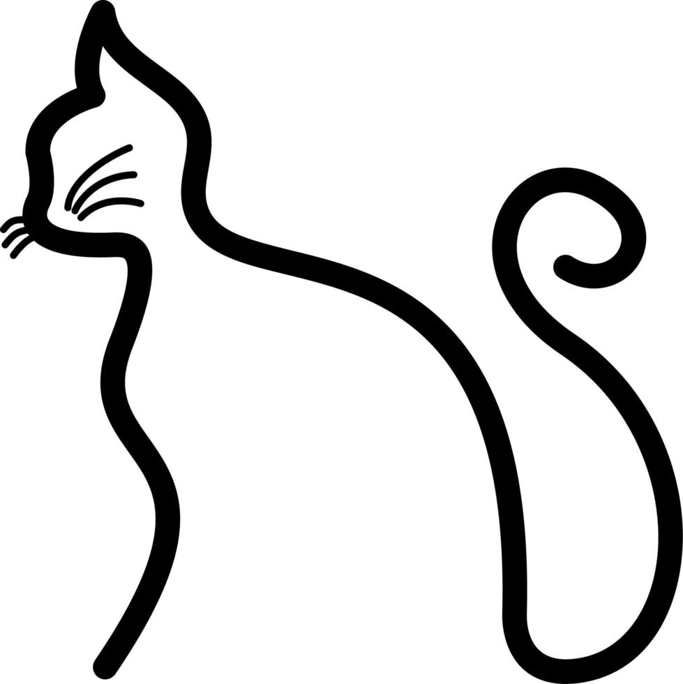 chat ligne art icône, logo, illustration, et dessin animé vecteur