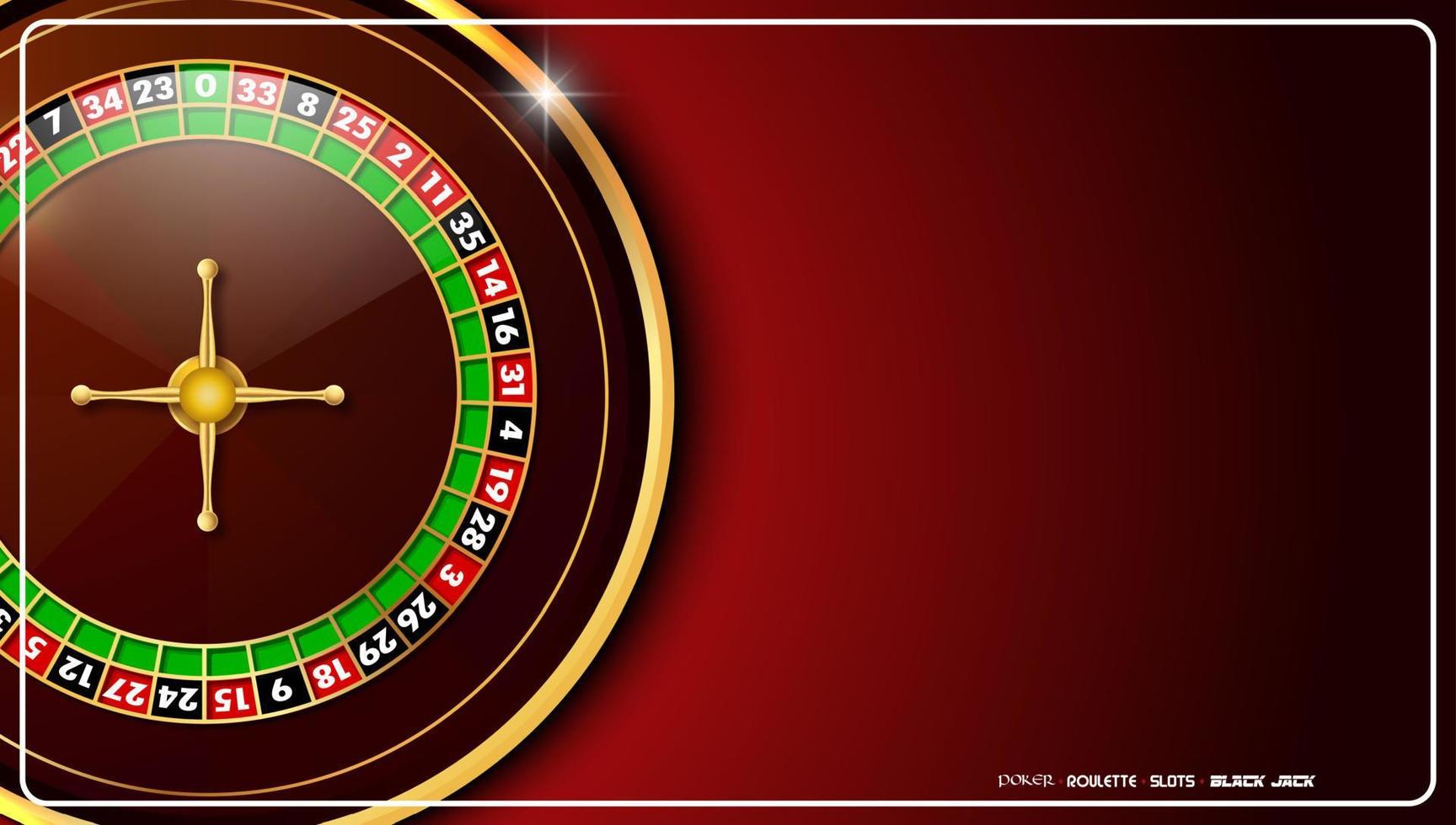 casino roulette roue sur rouge table Contexte vecteur