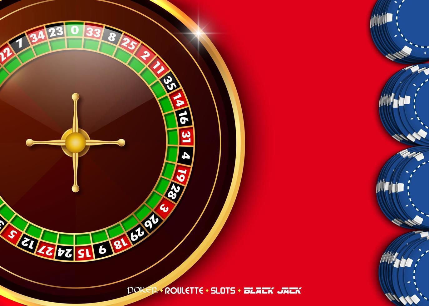 casino roulette roue avec casino frites sur rouge casino table vecteur