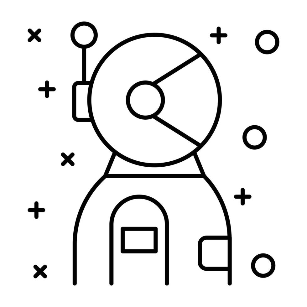 espace explorateur, linéaire icône conception de astronaute vecteur