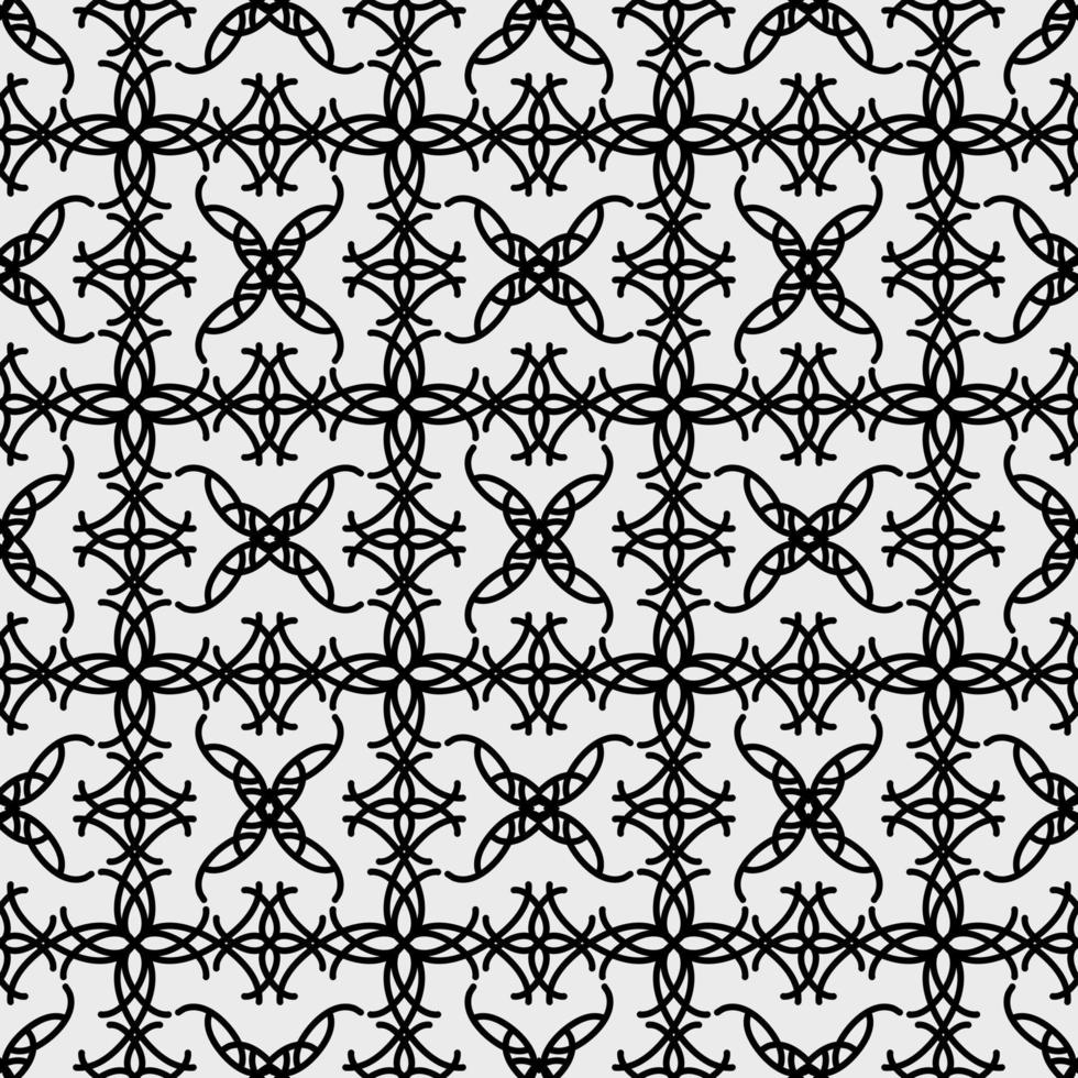 noir et blanc asiatique géométrique floral en tissu modèle vecteur