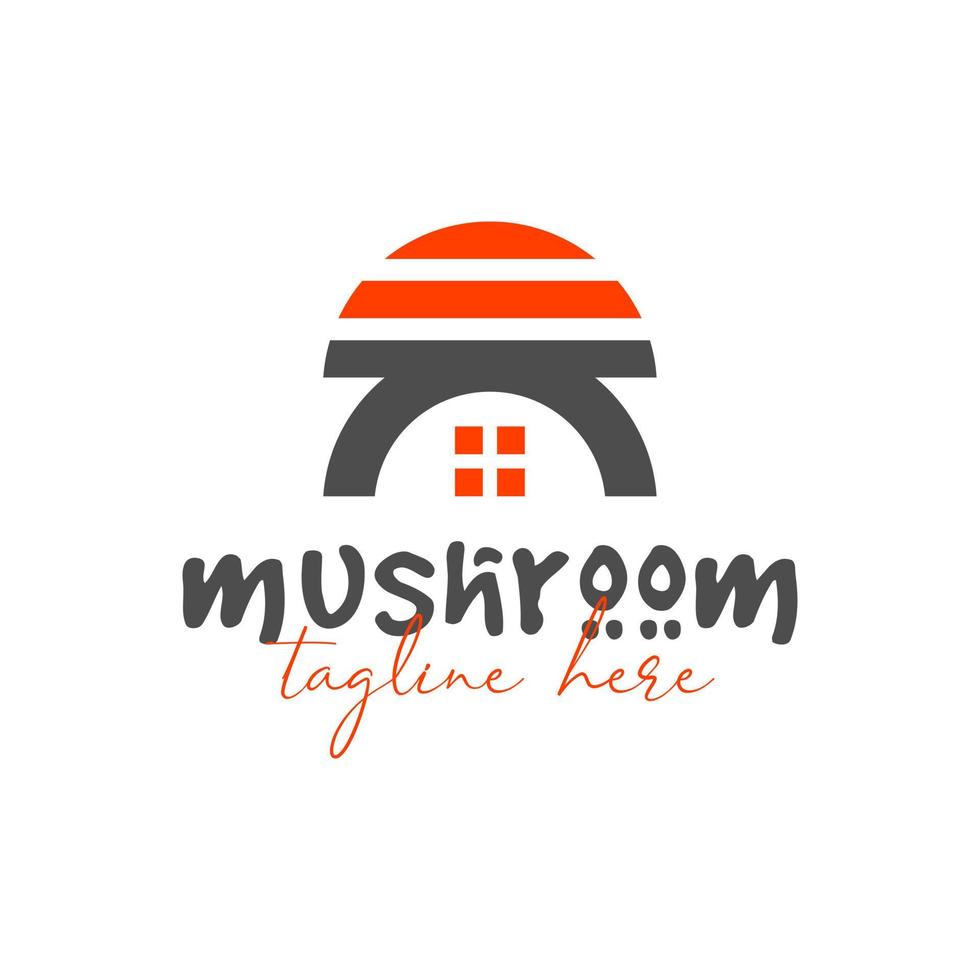 champignon maison illustration logo conception vecteur