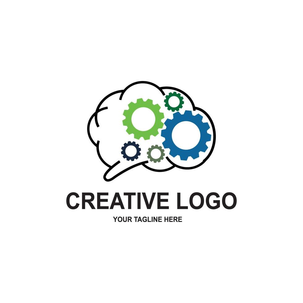 Humain intelligence cerveau logo vecteur conception