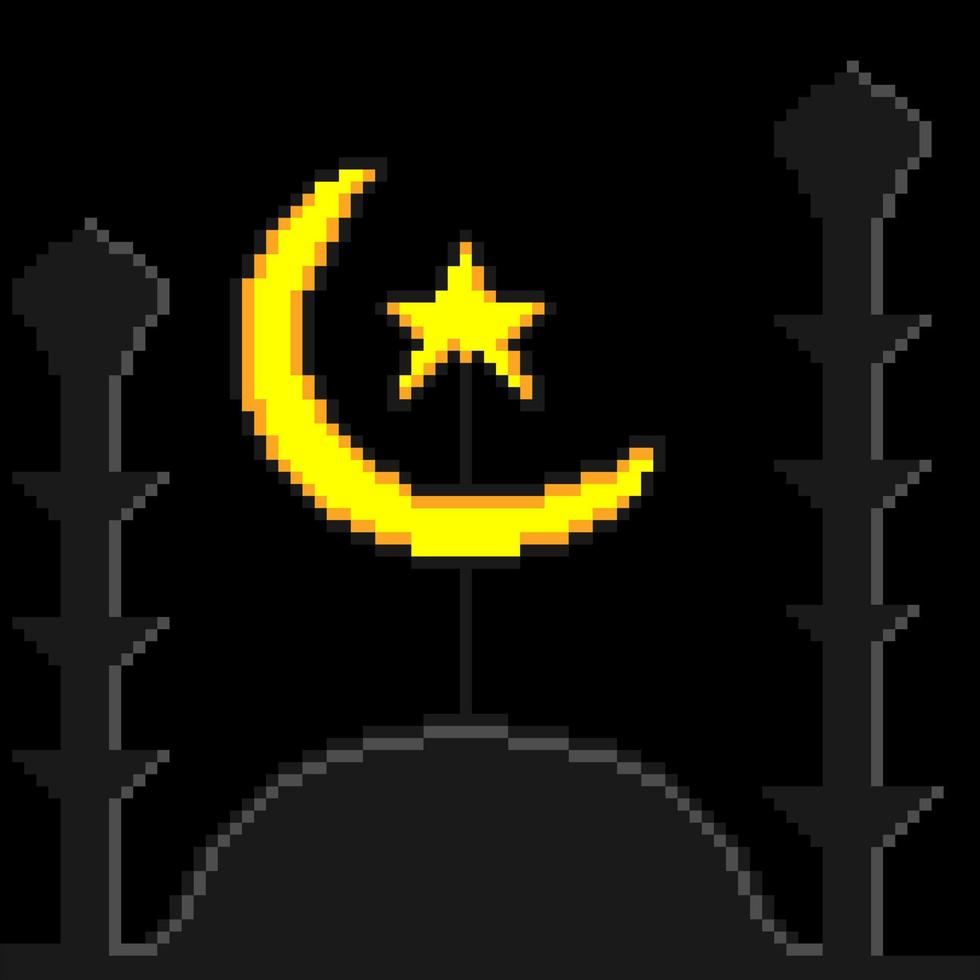 Ramadan kareem dans pixel art. vecteur illustration. bien pour carte, bannière et affiche.