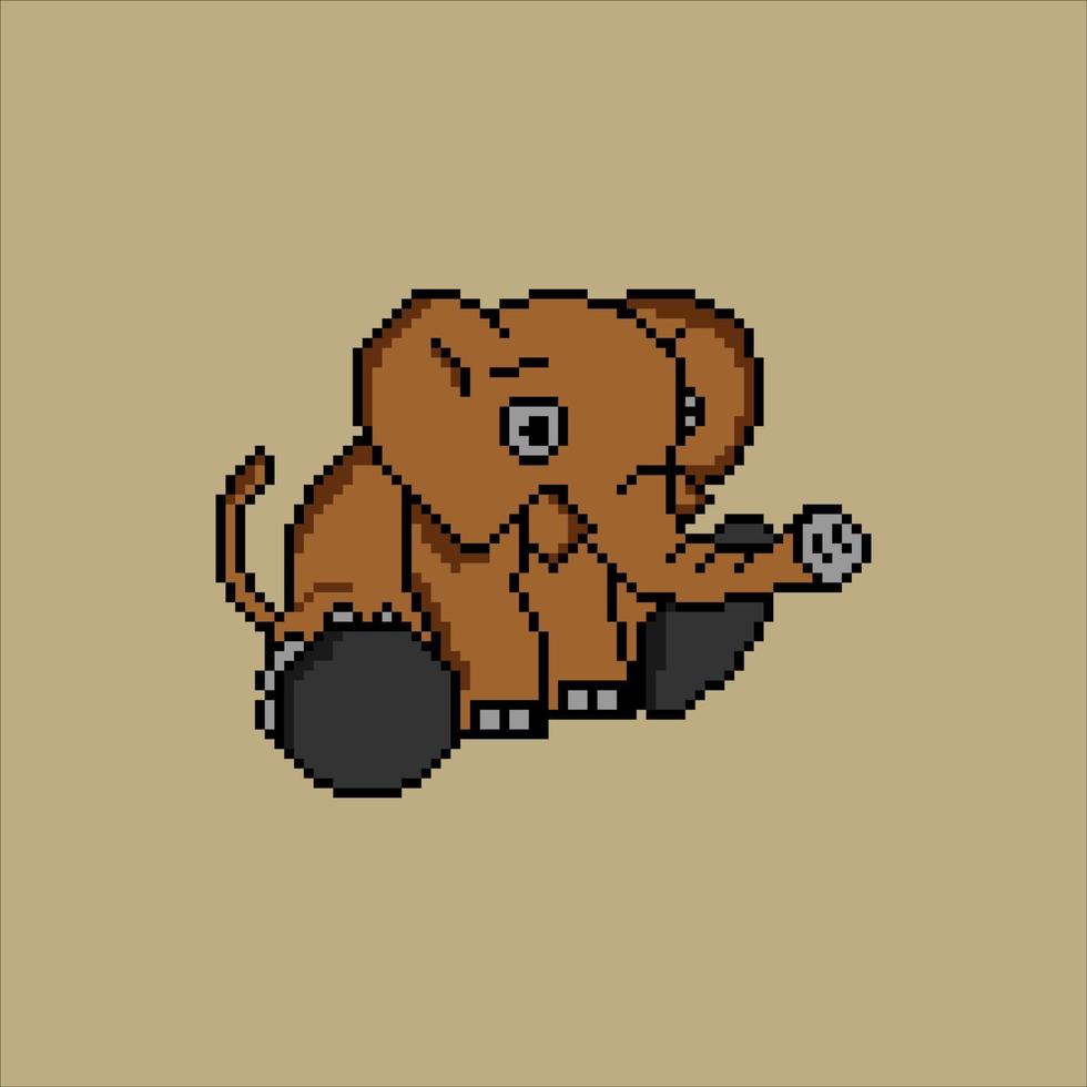 l'éléphant vecteur illustration avec pixel art.