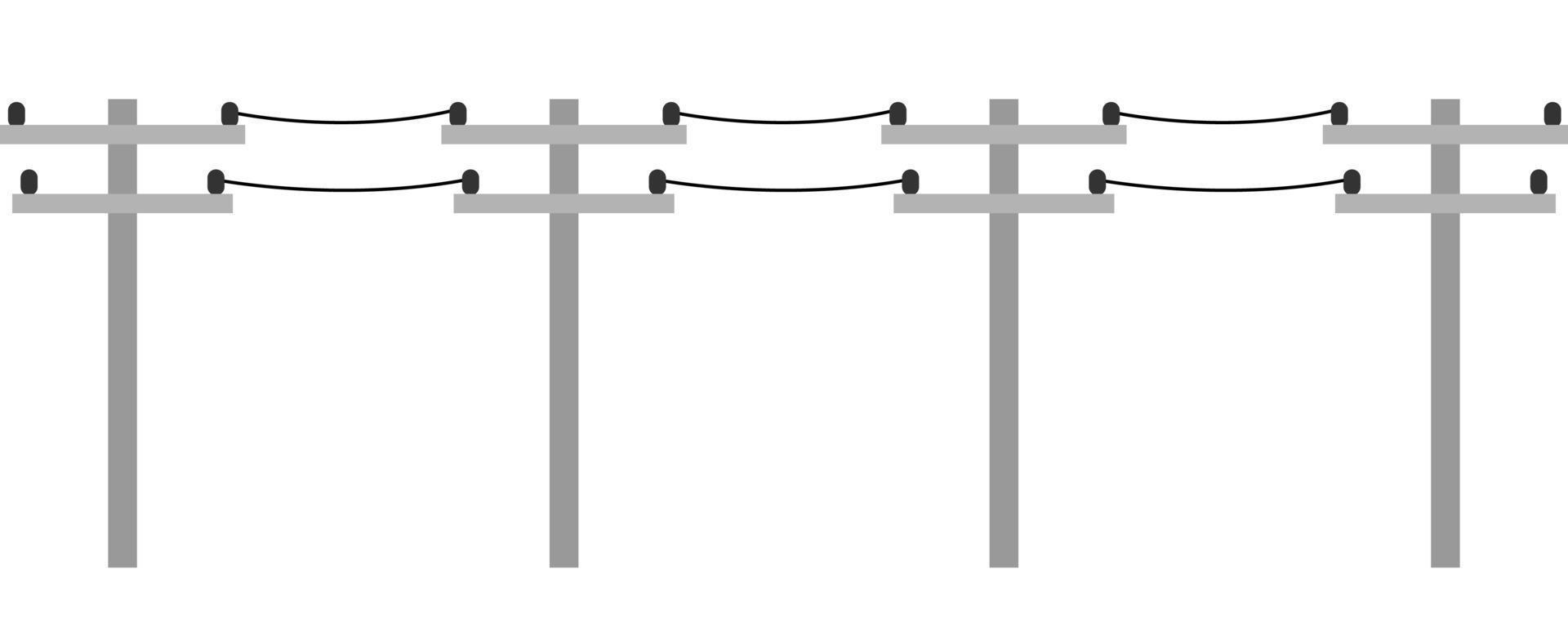 ciment haute Tension électrique poteaux Puissance sur blanc Contexte plat vecteur icône conception.