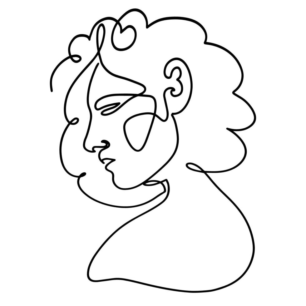 minimaliste femme visage illustration vecteur