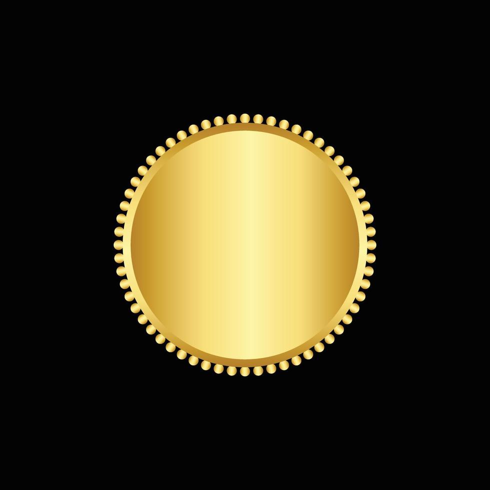 rond d'or badge isolé sur une noir arrière-plan, joint timbre or luxe élégant bannière con, vecteur illustration certificat or déjouer joint ou médaille isolé.