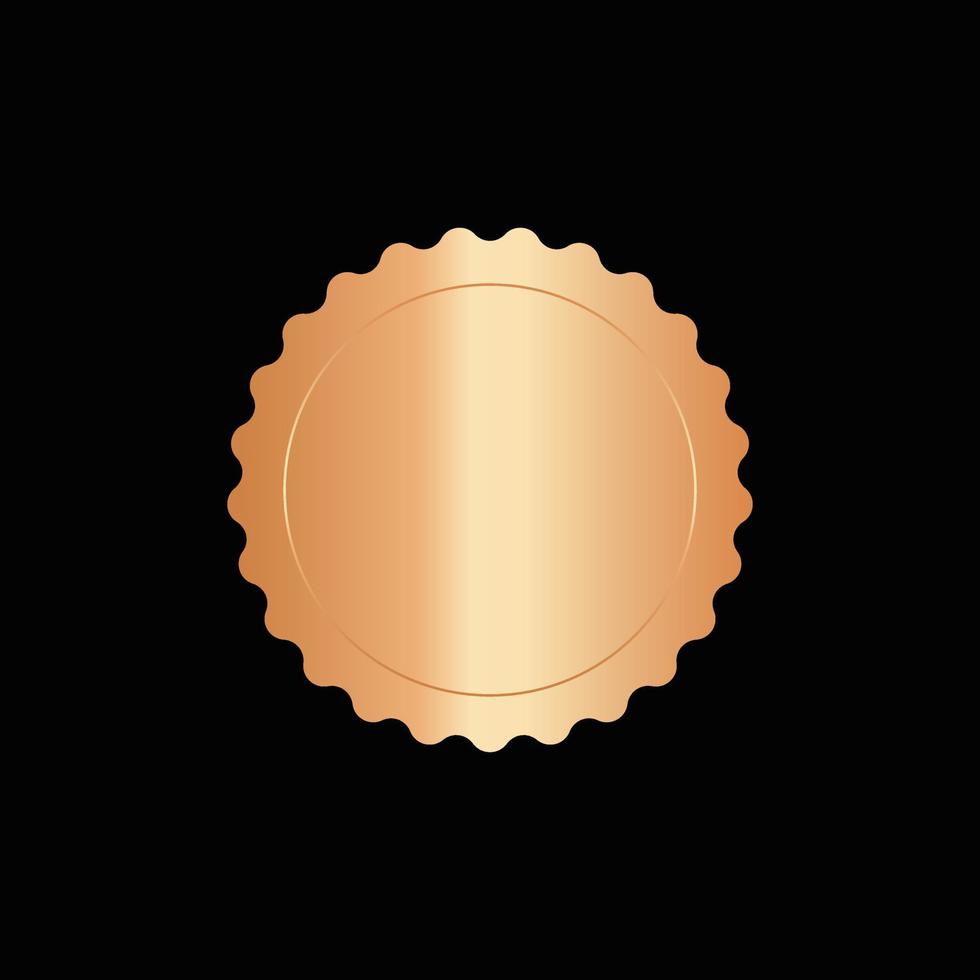 rond d'or badge isolé sur une noir arrière-plan, joint timbre or luxe élégant bannière con, vecteur illustration certificat or déjouer joint ou médaille isolé.