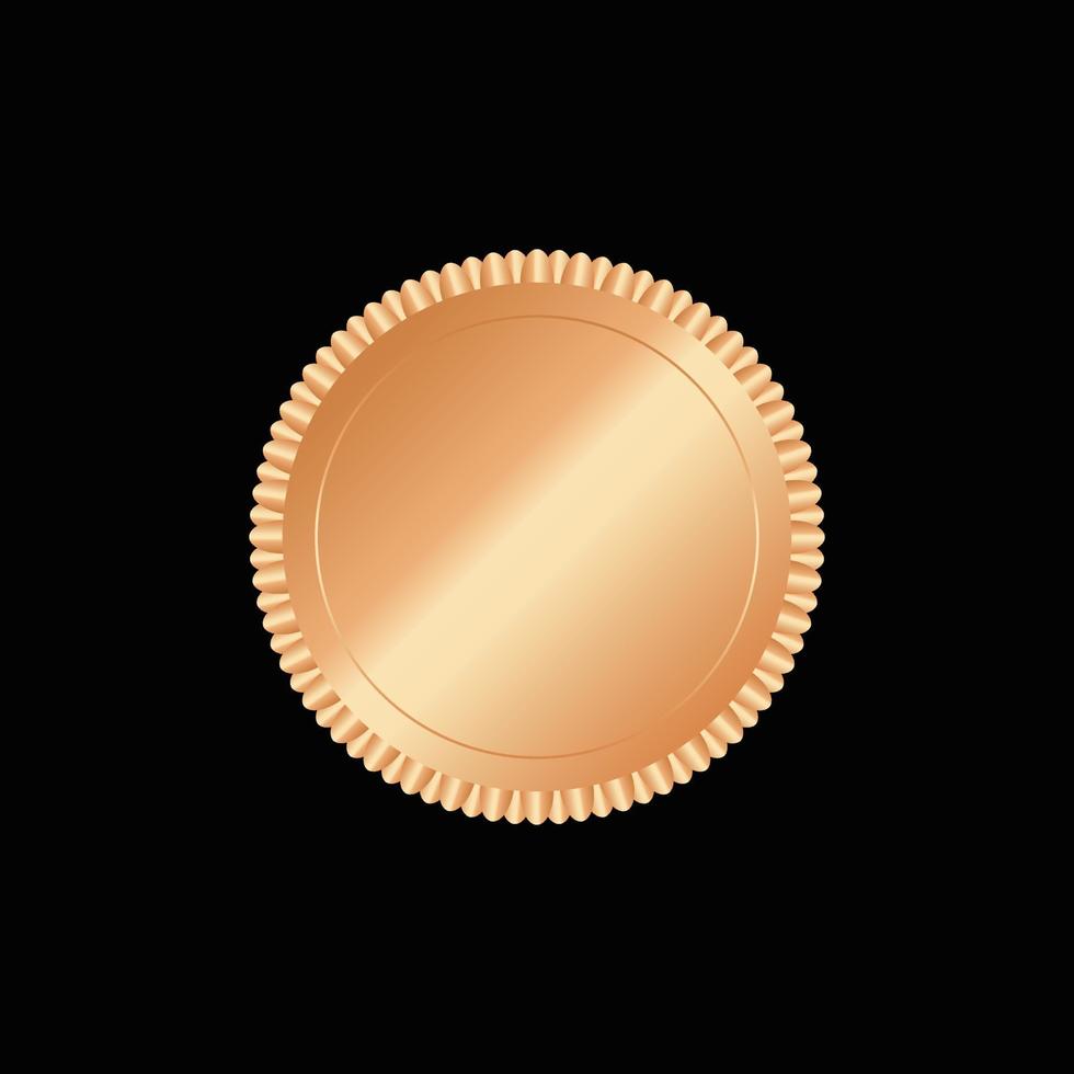 rond d'or badge isolé sur une noir arrière-plan, joint timbre or luxe élégant bannière con, vecteur illustration certificat or déjouer joint ou médaille isolé.