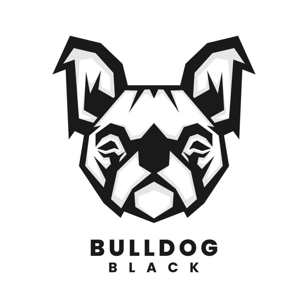 bouledogue noir logo conception modèle vecteur