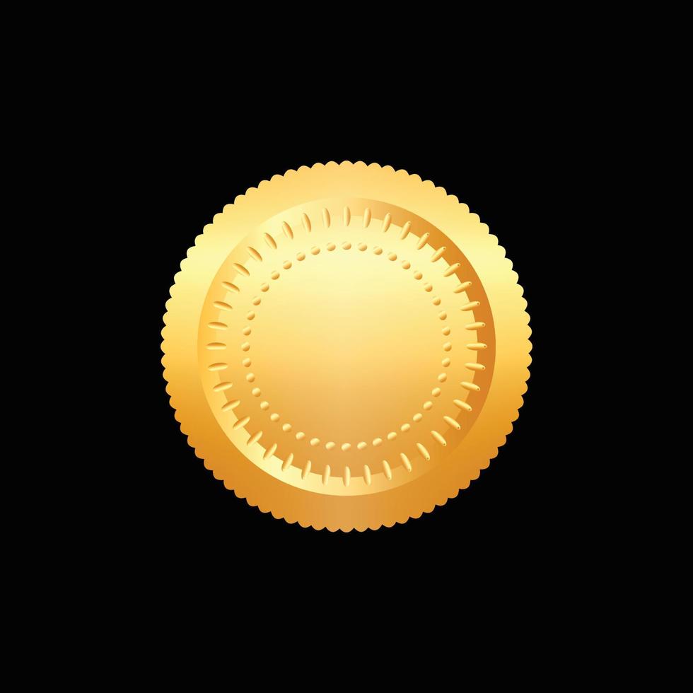 certificat d'illustration vectorielle sceau de feuille d'or ou médaille isolée vecteur