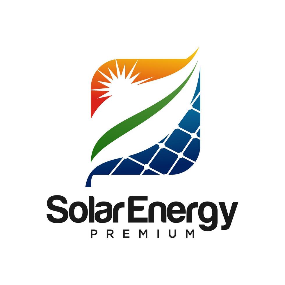 modèle de vecteur de conception de logo d'énergie solaire créative