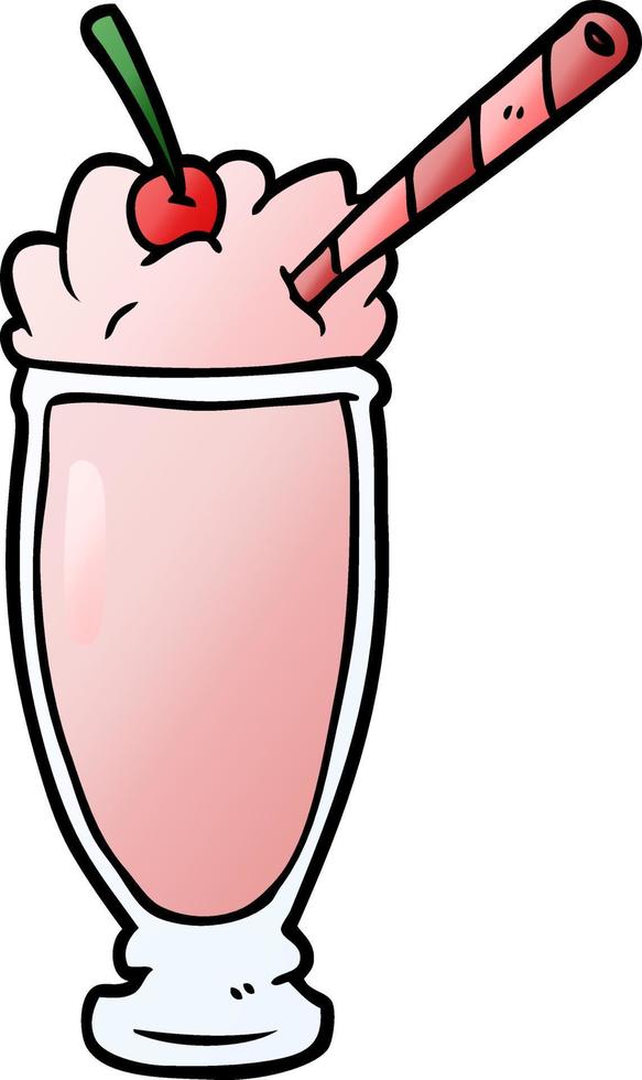 dessin animé doodle milk-shake vecteur