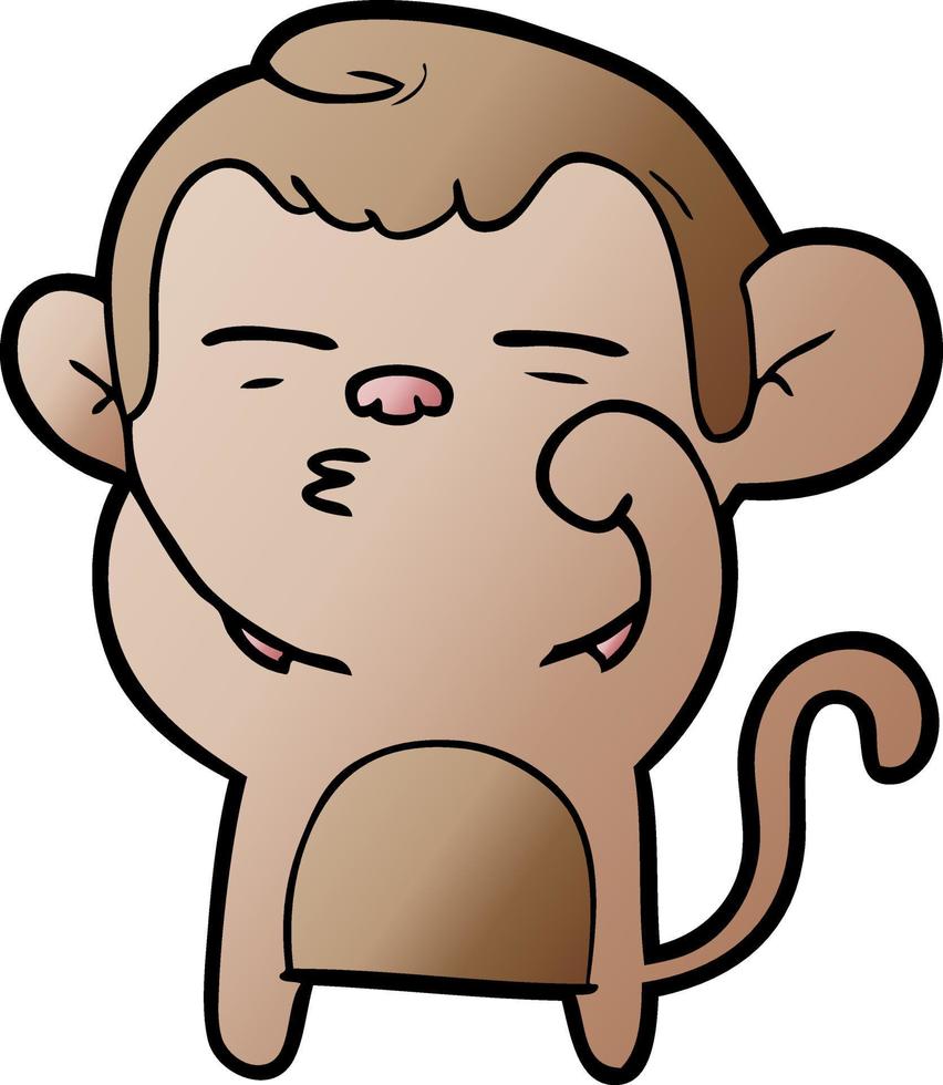 dessin animé singe suspect vecteur