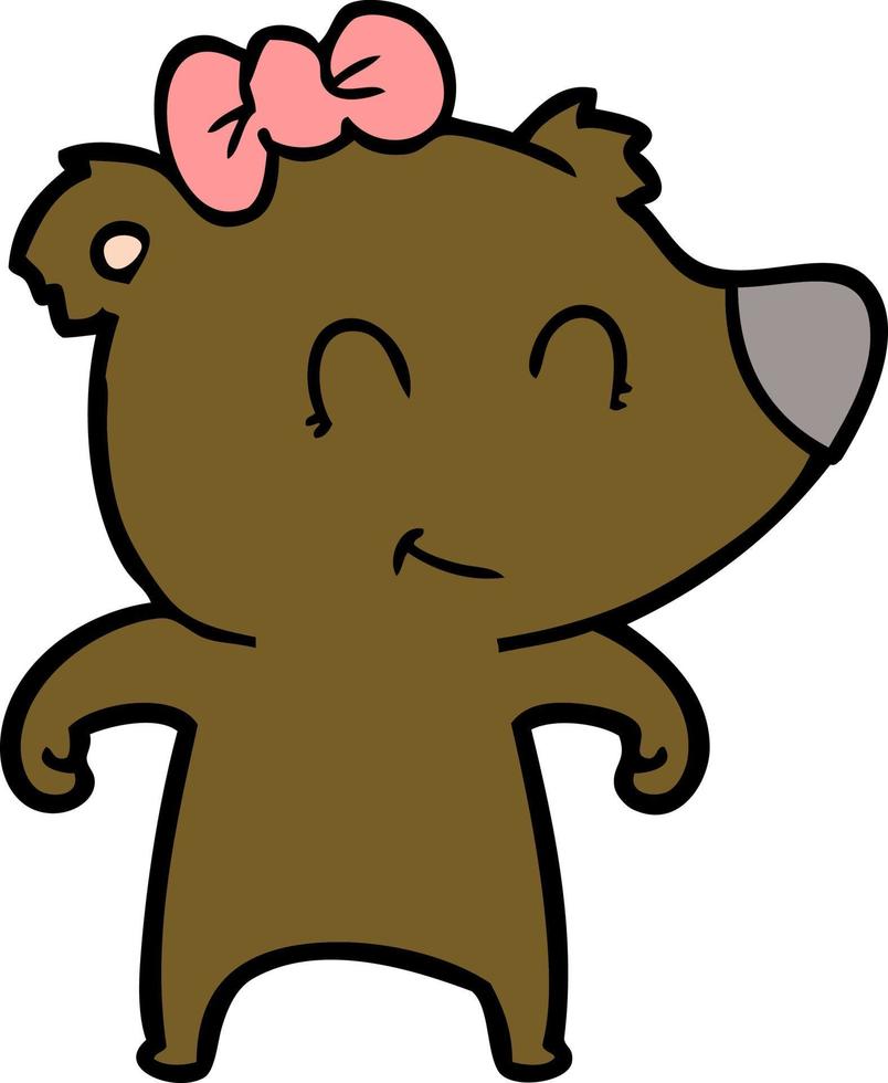 dessin animé ours femelle vecteur