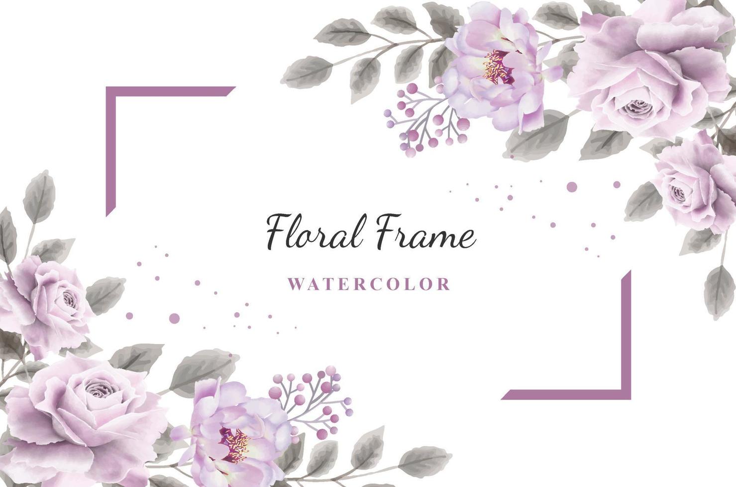 cadre floral aquarelle pour modèle d'invitation vecteur