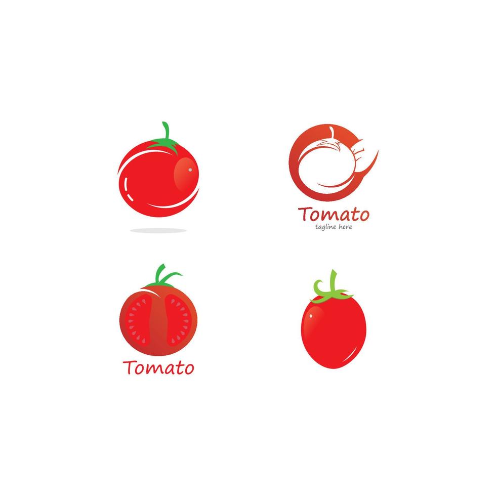 modèle de conception de logo de tomate vecteur