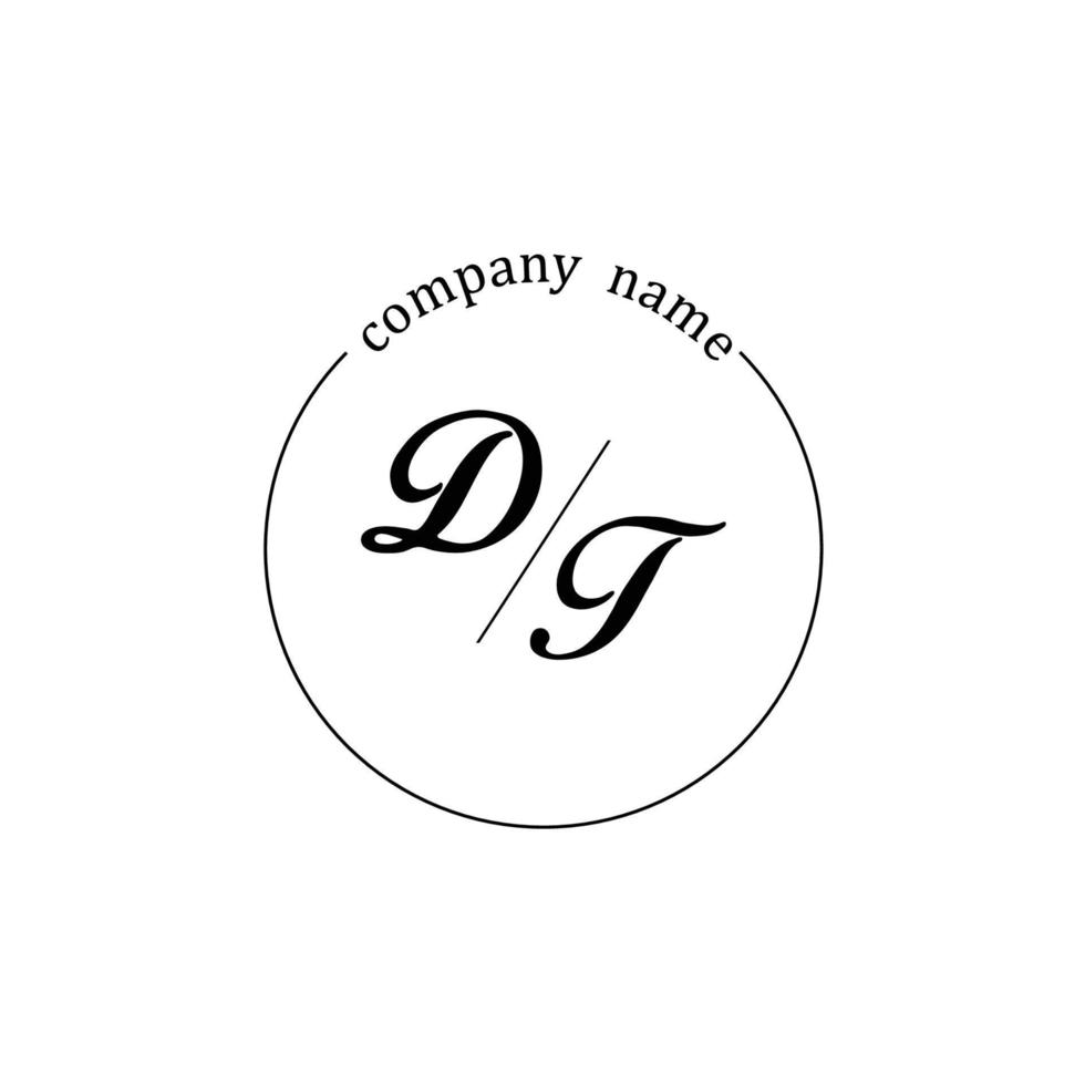 initiale dt logo monogramme lettre minimaliste vecteur