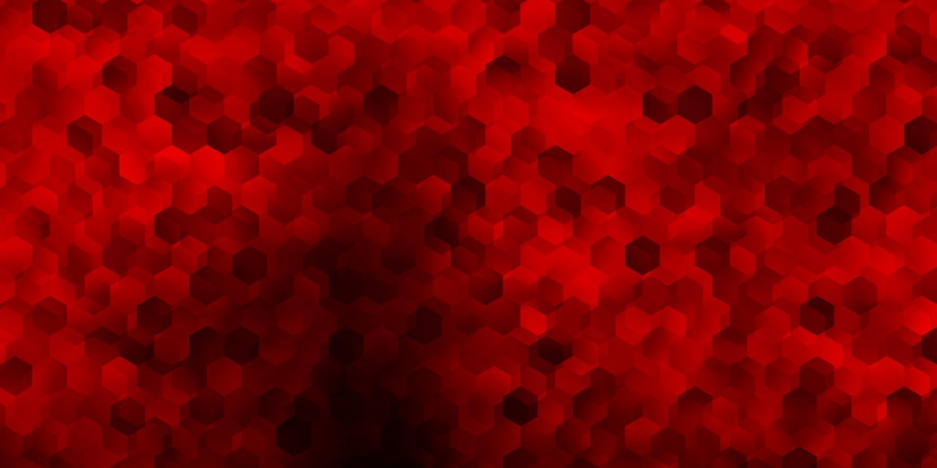 texture de vecteur rouge foncé avec des hexagones colorés.