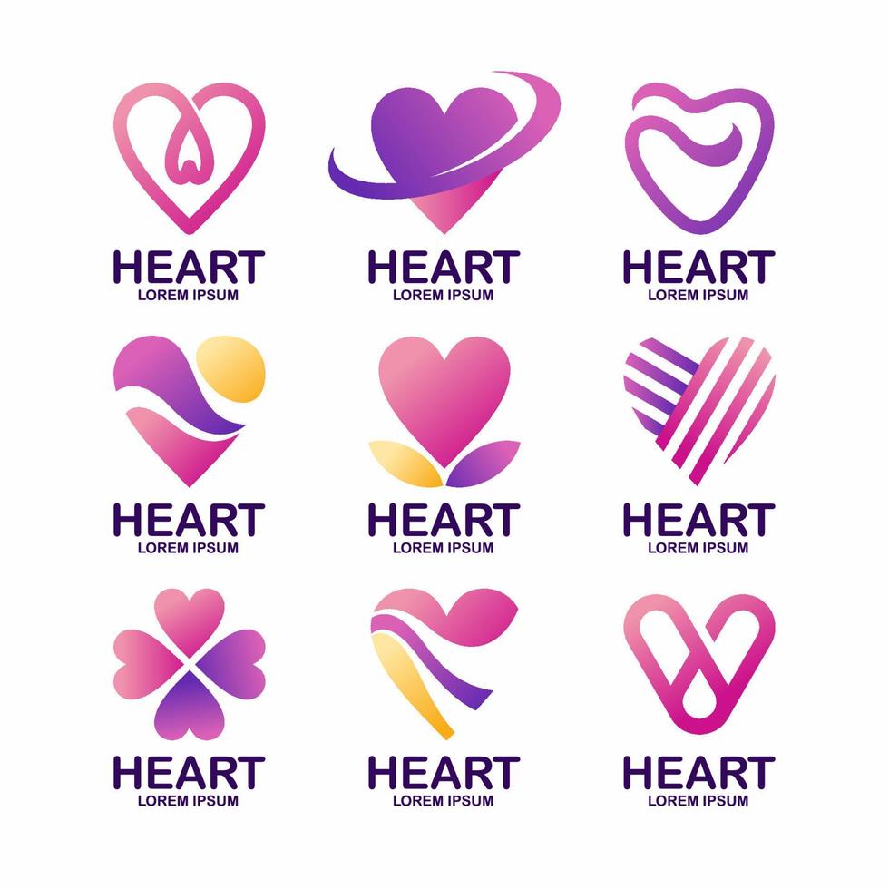 l'amour cœur logo affaires modèle collection vecteur