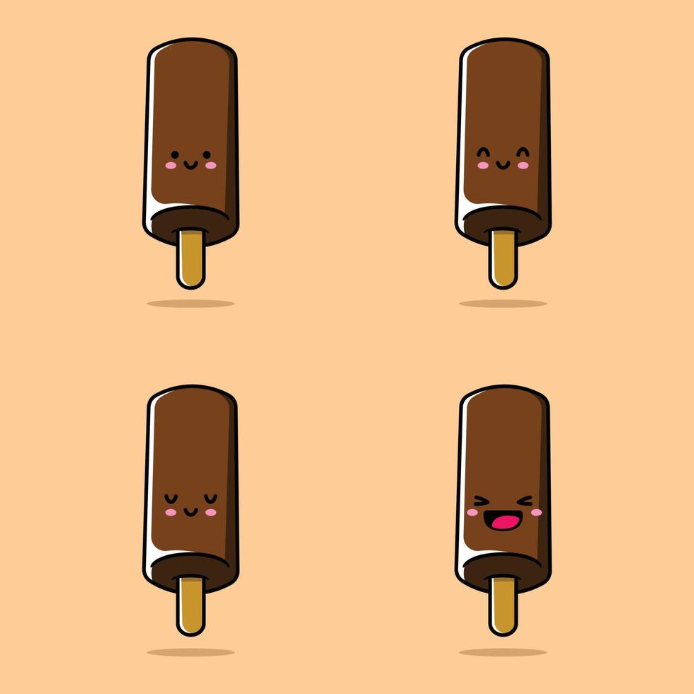 vecteur illustration de mignonne Chocolat la glace crème